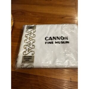 Vintage Cannon Fine Muslin 90x108 Double Bed White Sheet NEW USA Made All Cotton
